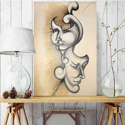 Black and White abstract painting